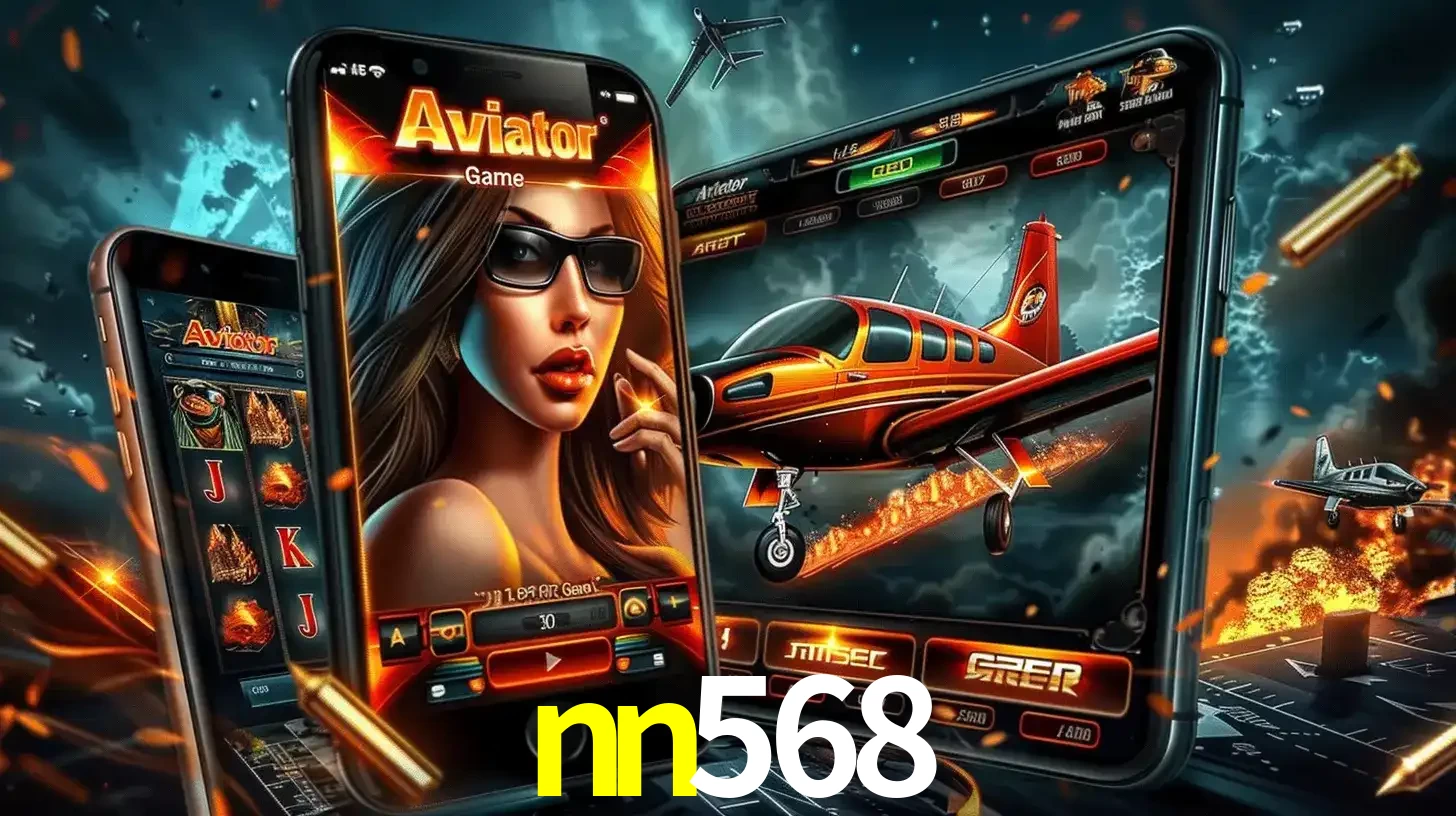 O popular jogo de apostas Aviator exibido em vários celulares e tablets, mostrando a interface emocionante e a ação de voo disponíveis para jogar agora no nn568.