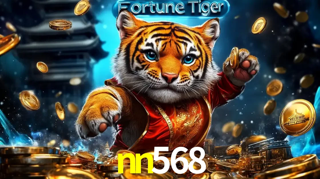 Imagem promocional do jogo de slot Fortune Tiger, com um tigre majestoso em traje tradicional cercado por uma fortuna em moedas de ouro, disponível agora no cassino nn568.
